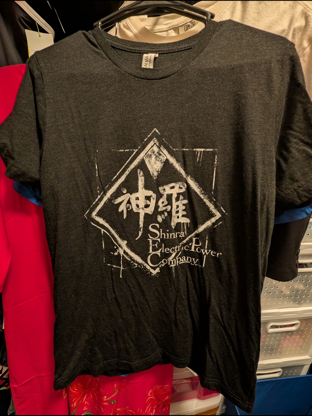 Redbubble Black FF7 Shinra Electric Power Company Graphic Tee - M